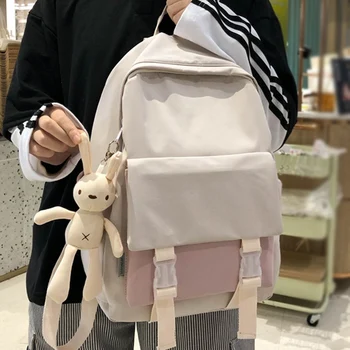 

JOYPESSIE Fashion Female Cotton Student Women Backpack for Teenagers Girl College Men Black School Bag Bookbag Mochila