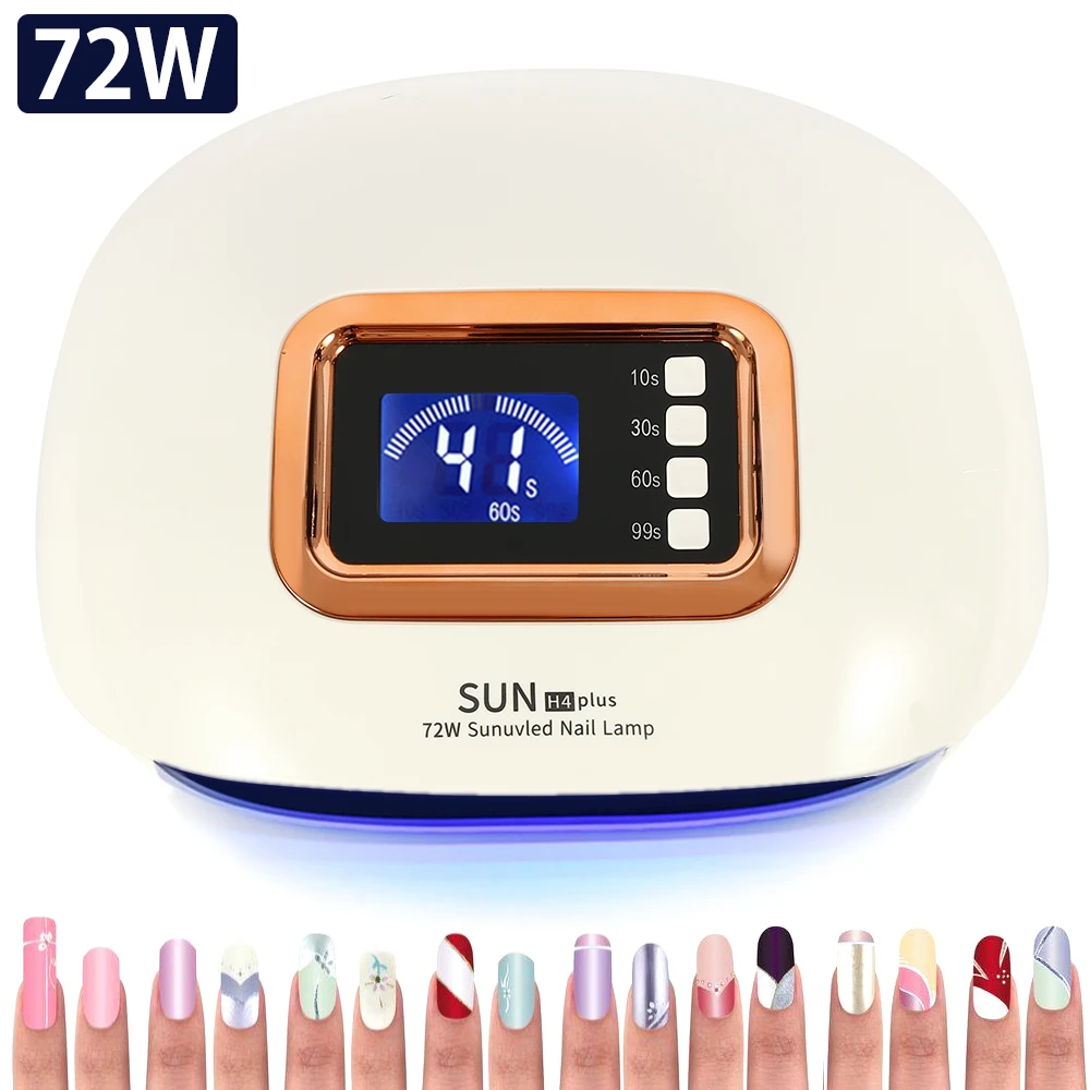 

72W EU PLUG Nail Lamp Sun H4 Plus Dryer for Manicure Gel Drying Lamp UV LED Two Hand Curing Polish Display