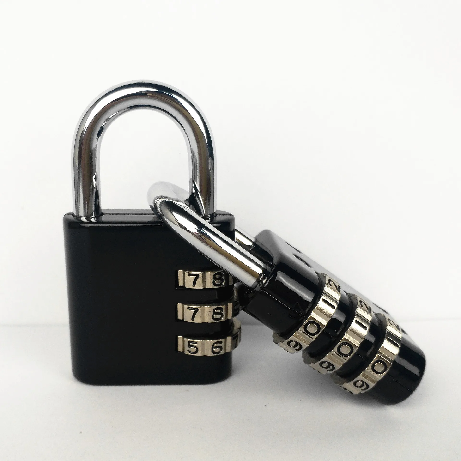 

Black Zinc Alloy Password Lock Toolbox Drawer Padlock Three Custom Mechanical Metal High-end Anti-theft Mini Lock