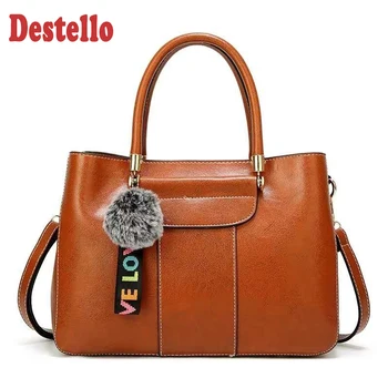 

Fashion PU Women Single Shoulder Bags Casual Hair Ball Totes Versatile High Quality Ladies Messenger Bag Large Capacity Handbags