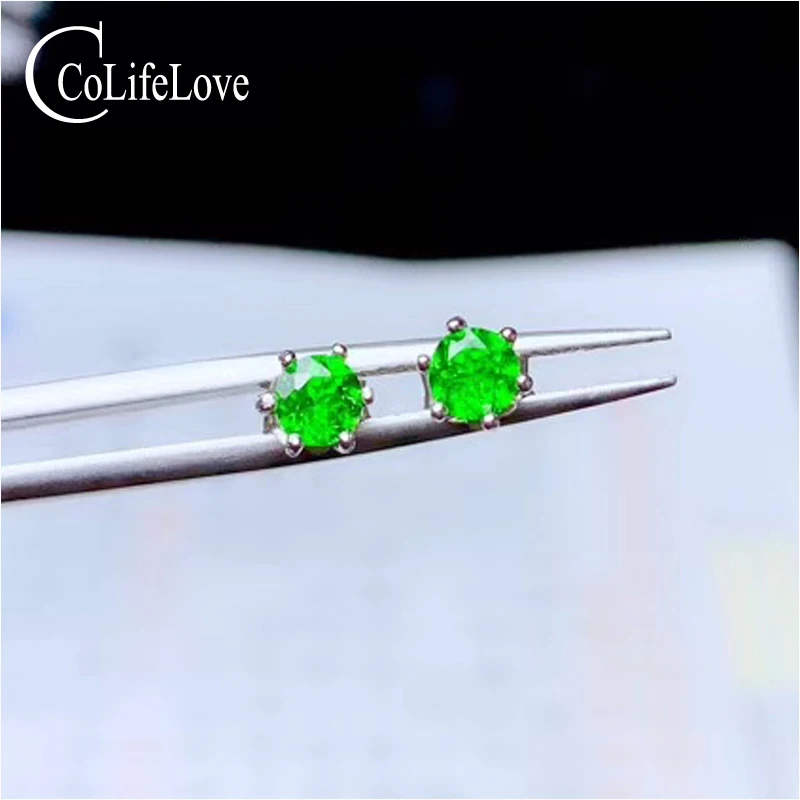 Женские серьги гвоздики из серебра 925 пробы с драгоценными камнями 4