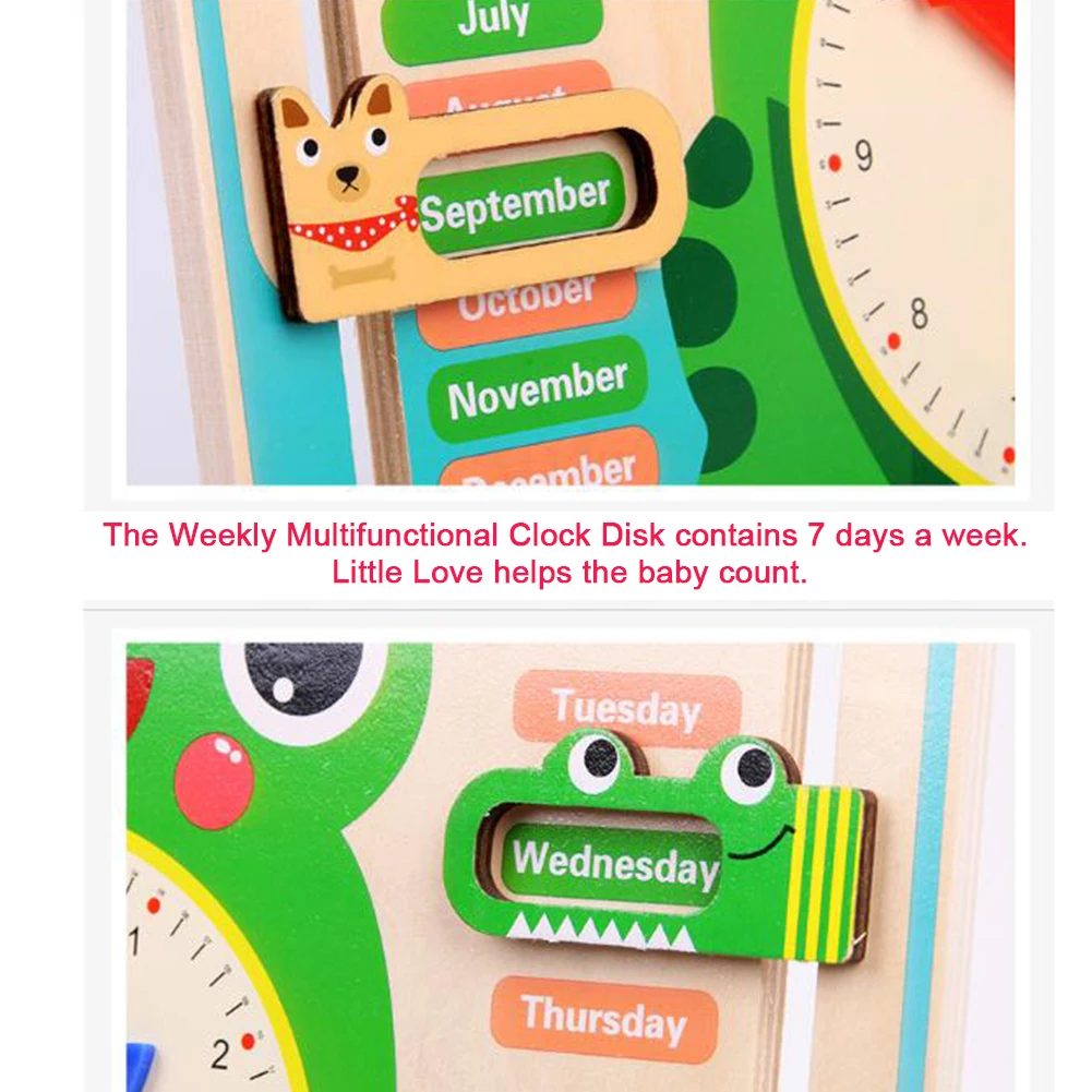  Cartoon Shape Non Toxic Calendar Clock Kindergarten For Kids Home Multifunctional Teaching Early Ed - 4000502720529
