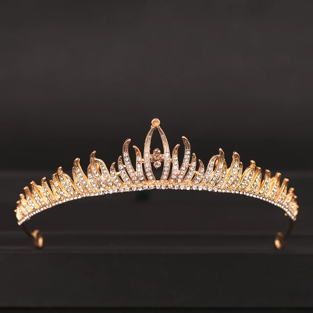 Wedding Crown Hair Jewelry Bridal  Hair Accessories Women Baroque Crown Rhinestones Crystal Tiaras Bride QueenParty Crowns Gift Gold