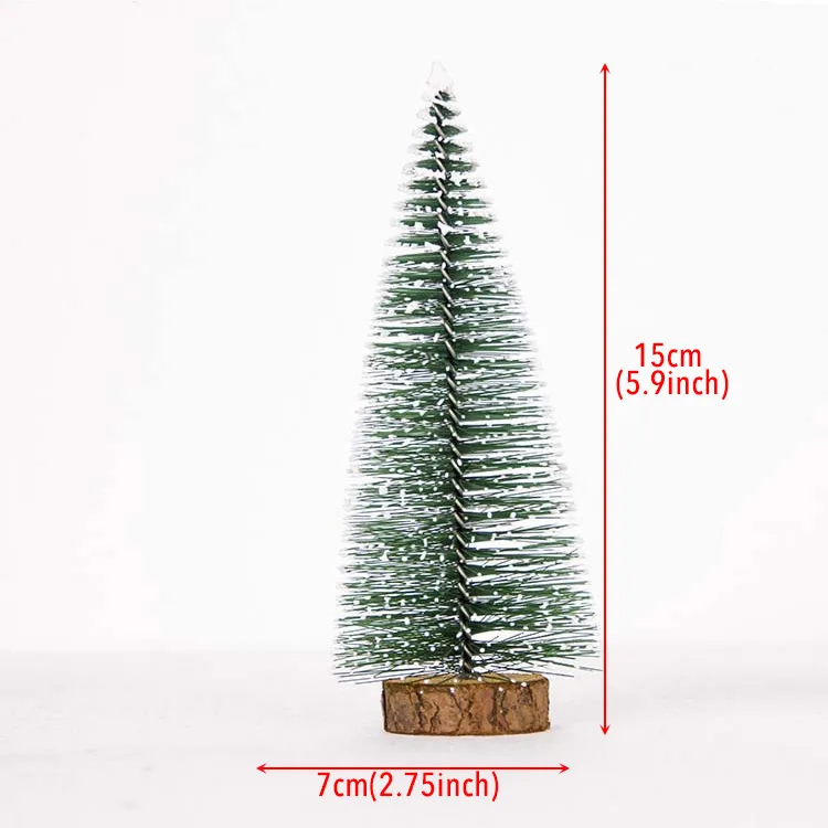 7cm X 15CM Деревянная мини-елка Новогоднее украшение для рождественского домашнего стола DIY фестиваль Декор елочные украшения - Цвет: 7cm X 15CM
