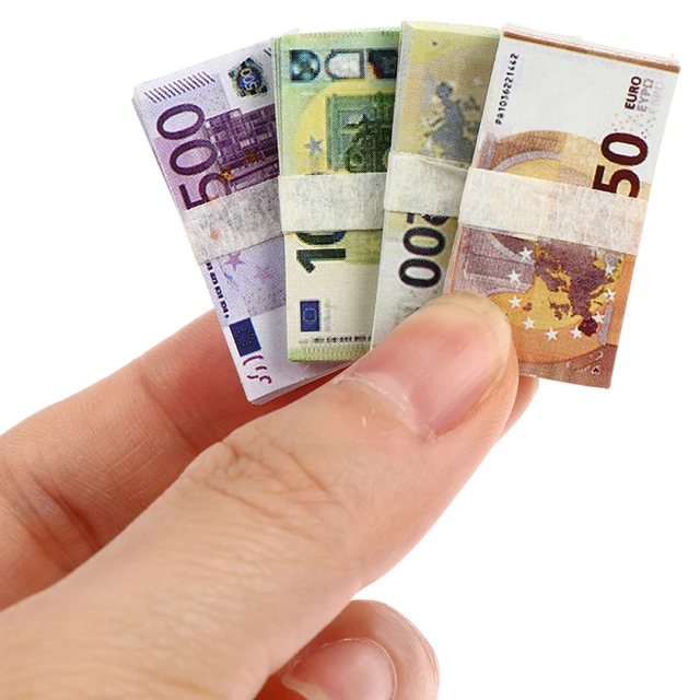 Mini billets de banque miniatures, mini-course ars, maison, euros