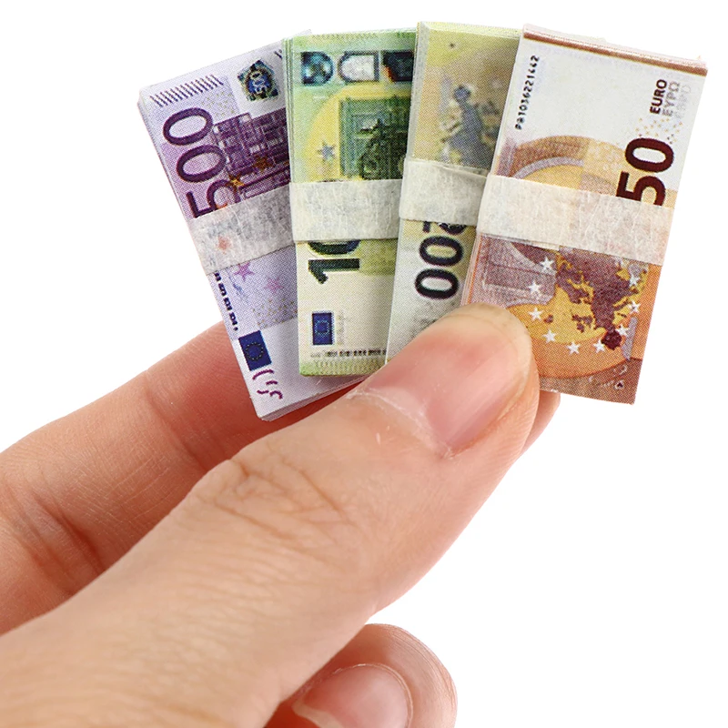 20Pcs/Set 1/12 Mini Dollars Dollhouse Pocket Euro Simulation Toy Banknote Miniature Model Accessories | Дом и сад