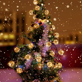 

UK Plug G40 30 Bulbs LED Lighting Strings Warm White Globe Bulbs Fairy String Light Remote Control Xmas Decoration Light Strings