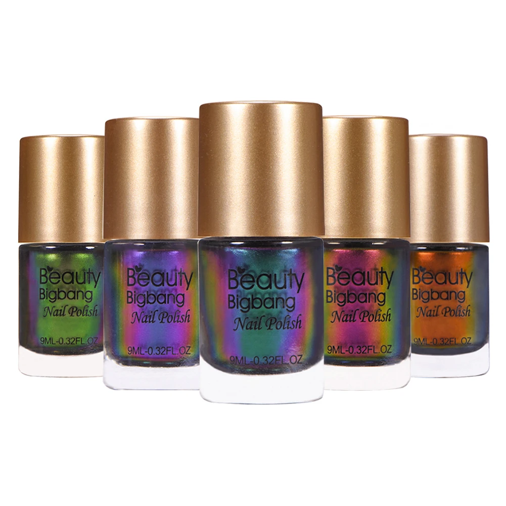 BeautyBigBang Набор лаков для ногтей 3 шт. блестящие голографические блестки верхнее пальто Хамелеон синий зеленый лак для ногтей художественный лак набор 9 мл