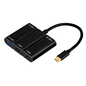 

Multi-function Adapter Converter USB 3.0 Type C Hub Adapter 3in 1 Dual USB Type C Dock Adapter Cable Hdmi Audio Video Converter