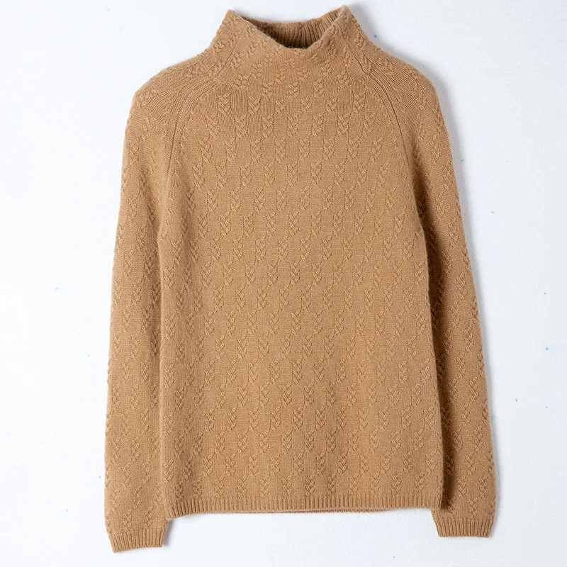 Осень и зима стиль Женская одежда сплошной цвет мягкий пуловер женский чистый кашемир свитер - Цвет: huang tuo