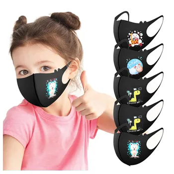 

Unisex Outdoor Cartoon Print Windproof Dust-proof Reusable Breathable Child Face Mask For Nose Mouth Proteccion Mouth Shield 5PC