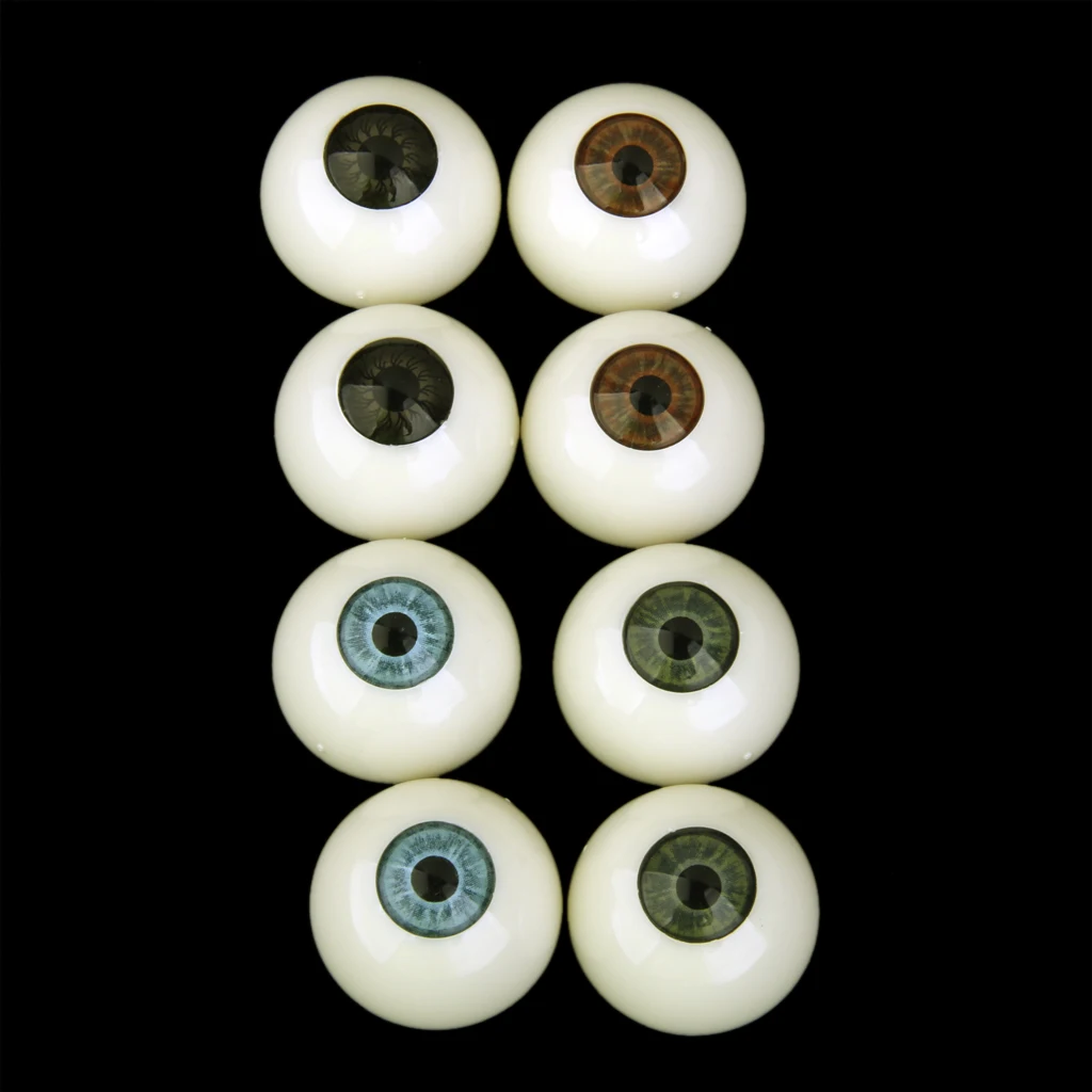 4 pairs Half Round Hollow Eyeballs 25mm for Doll Mask Skull Halloween Prop