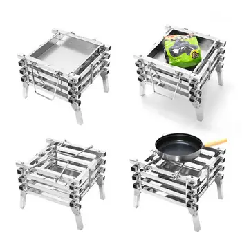 

Outdoor BBQ Barbecue Camping Grill Grate Multifunctional Oven Portable Folding Desk Cooking