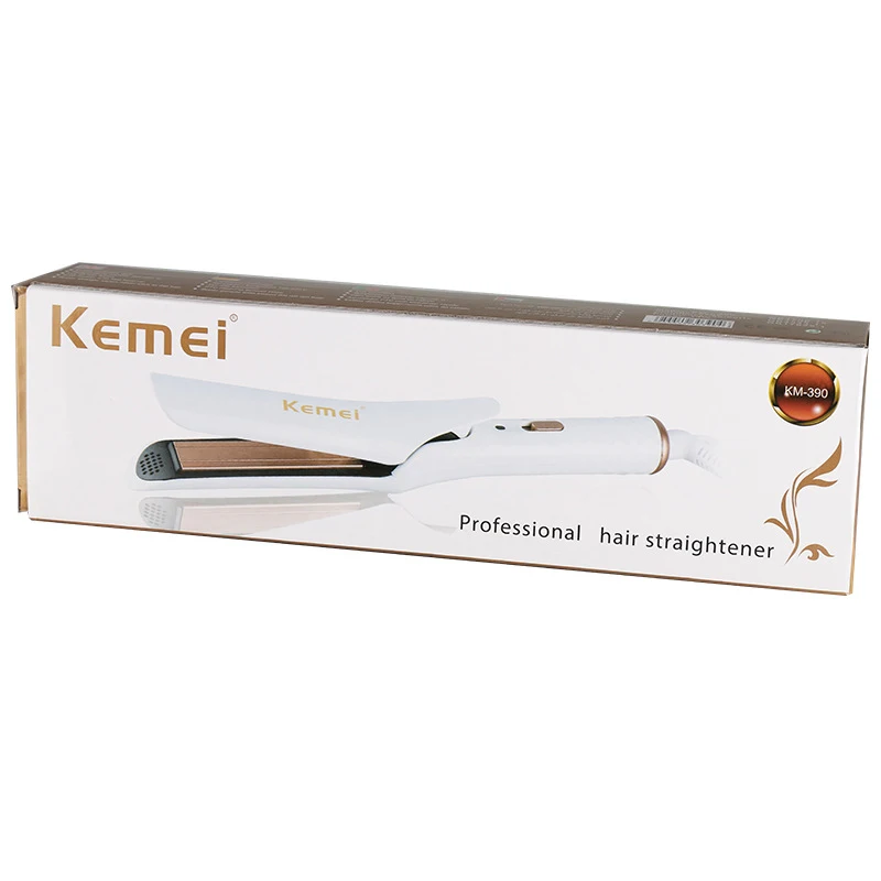 KEMEI KM-390 профессиональный турмалиновый керамический нагревательный выпрямитель утюжок плоский утюжок выпрямитель для волос Инструменты для укладки