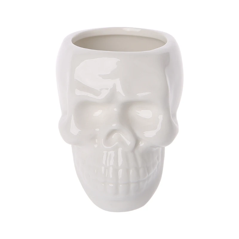 

Creative Skull Ceramic Flower Pot Green Succulent Planter Plant Container Decor