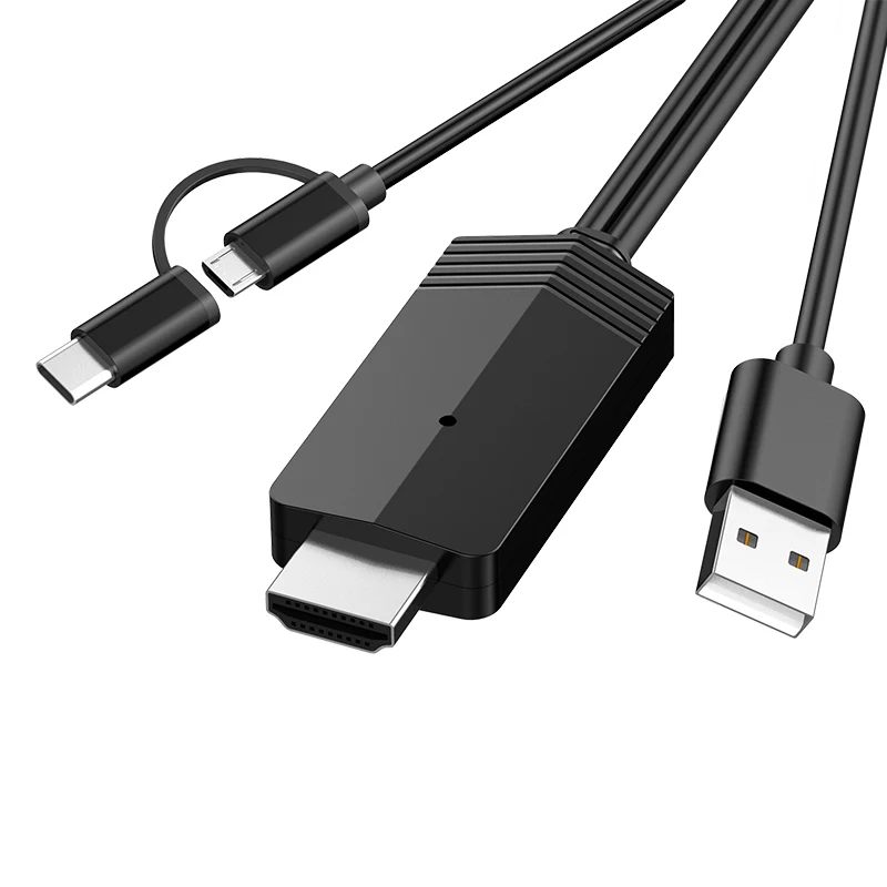 Кабель Type C HDMI с подключением к экрану телефона Micro USB для телевизора 1080P full HD