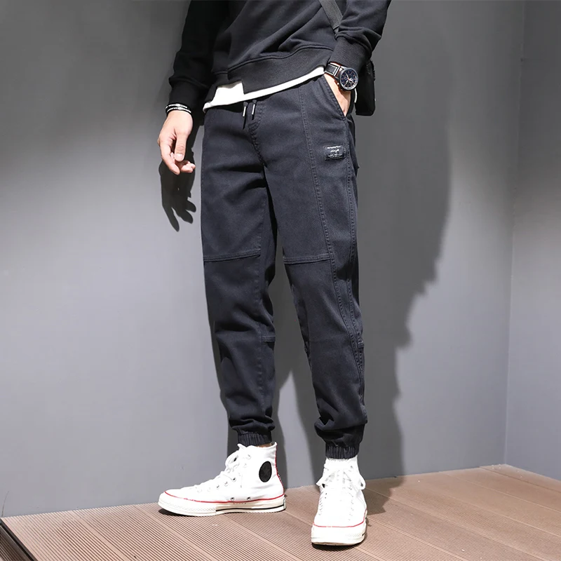 

Fashion Streetwear Men Jeans Autumn Newly Casual Cargo Pants Men Harem Trousers Vintage Spliced Designer Hip Hop Joggers Pants