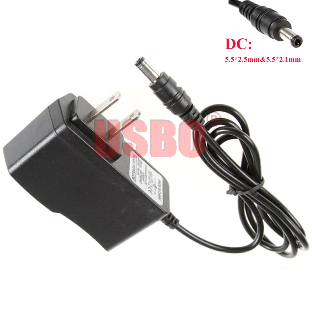 Черная длина 1 м Американский 5V0. 5A 5V1. 0A 5V1. 5A 5V2. 0A AC зарядное устройство US AC к DC 5,5*2,5 мм и 5,5*2,1 мм адаптер питания