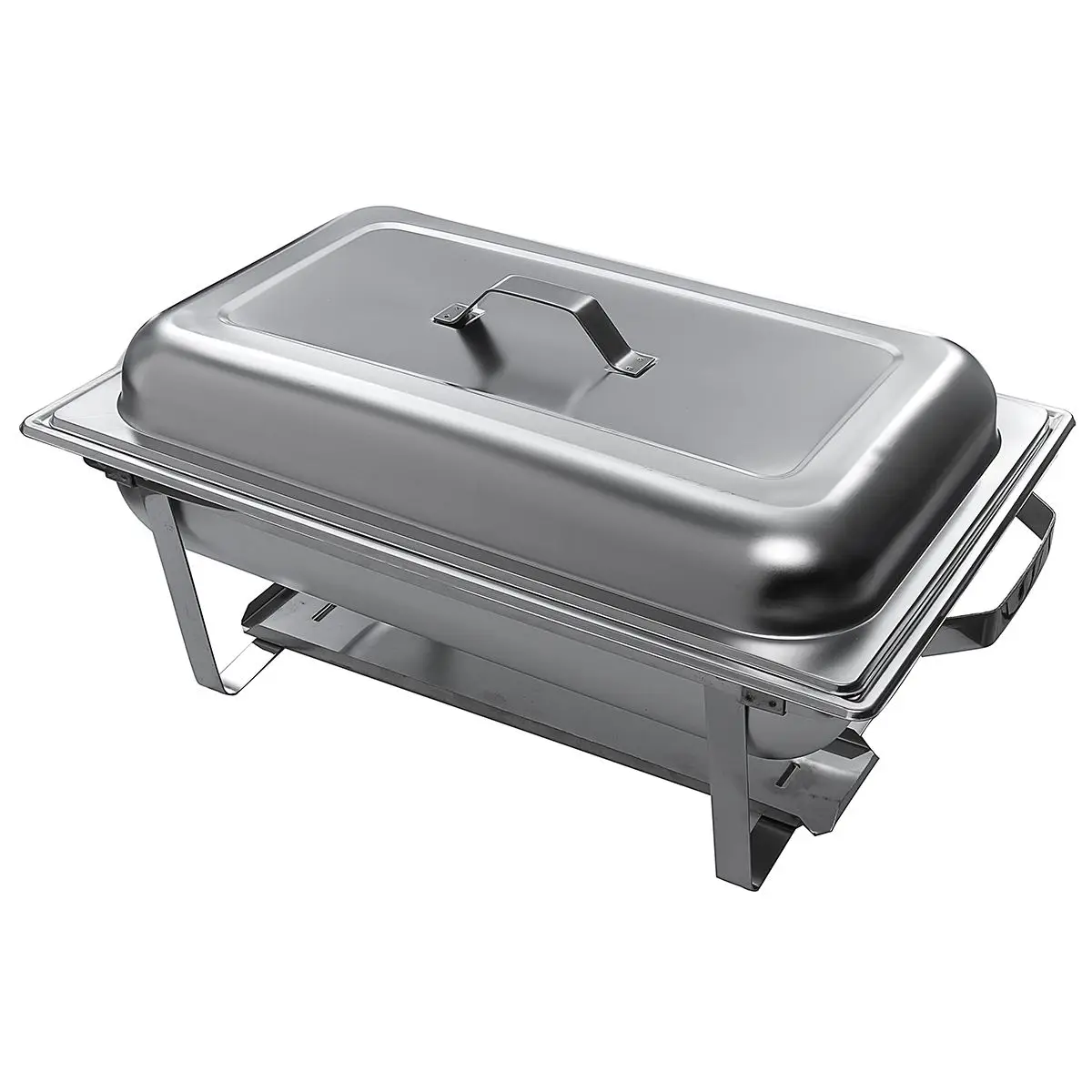  4Packs 9L Foldable Stainless Steel Square Buffet Stove Dish Set Container Food Warmer Chafing Dish 