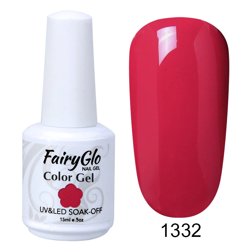 FairyGlo 15 мл винно-красный Гель-лак для ногтей замачиваемый УФ-гель для ногтей Гель-лак для нейл-арта лак Vernis полуперманентный - Цвет: 1332