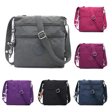 

Large Capacity Fashion Women Washable Lightweight Single Strap Solid Zipper Crossbody Shoulder Bag