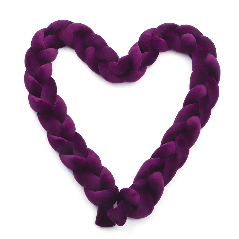 dark purple 1 м/2 м Длина noary узел новорожденный бампер длинная завязанная коса подушка детская кровать бампер в кроватку Декор детской комнаты - Цвет: dark purple