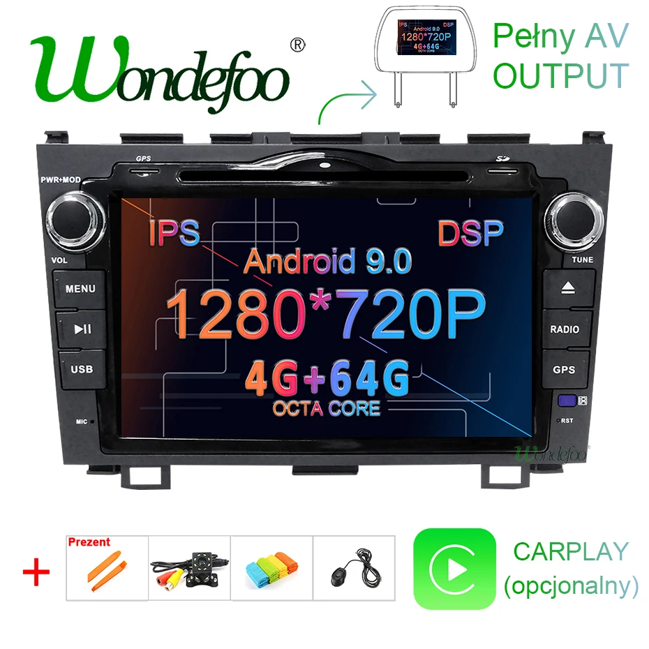 4G Android 9,0 DSP ips экран HD AV выход автомобиля gps для CRV DVD плеер навигация Радио мультимедийный плеер стерео