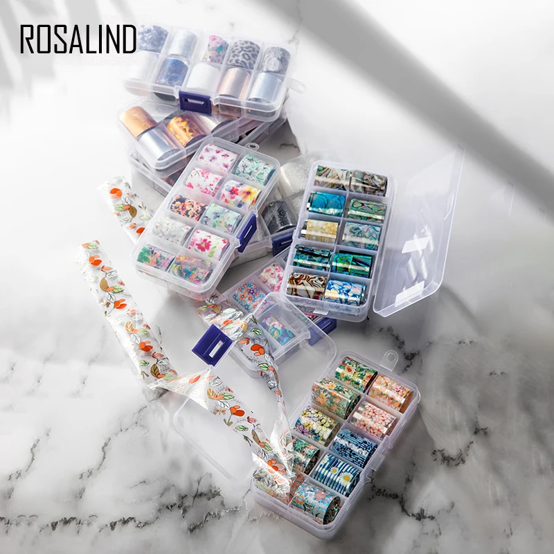 

ROSALIND Nail Stickers New Year Transfer Sticker For Manicure Set 2.5cm*100cm Holographic Stickers Nails Art Decorations Design
