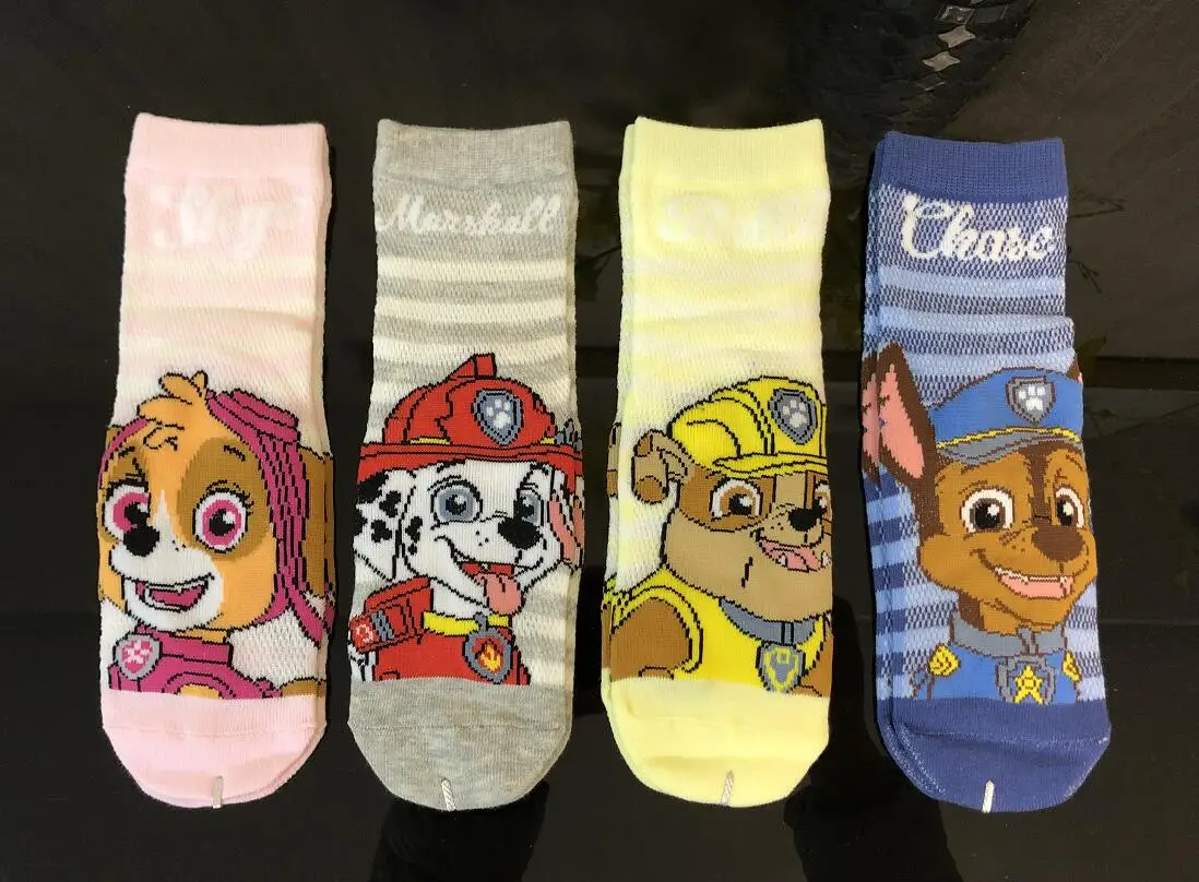 Genuine Paw Patrol 1pair 14cm Kids Children sock with chase marshall skye rubble 4 colors children toy Birthday gift figure toy