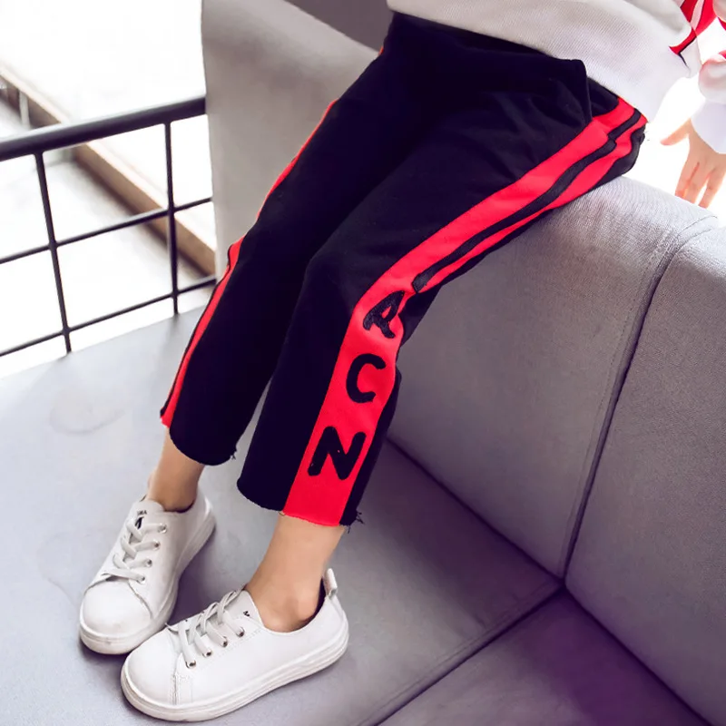 ; сезон весна-осень; стиль корейско-Стиль, Big Virgin, для девочек Повседневное Штаны детей впитывает пот и Штаны 7 брюки для девочек 10-12 лет 8-штаны