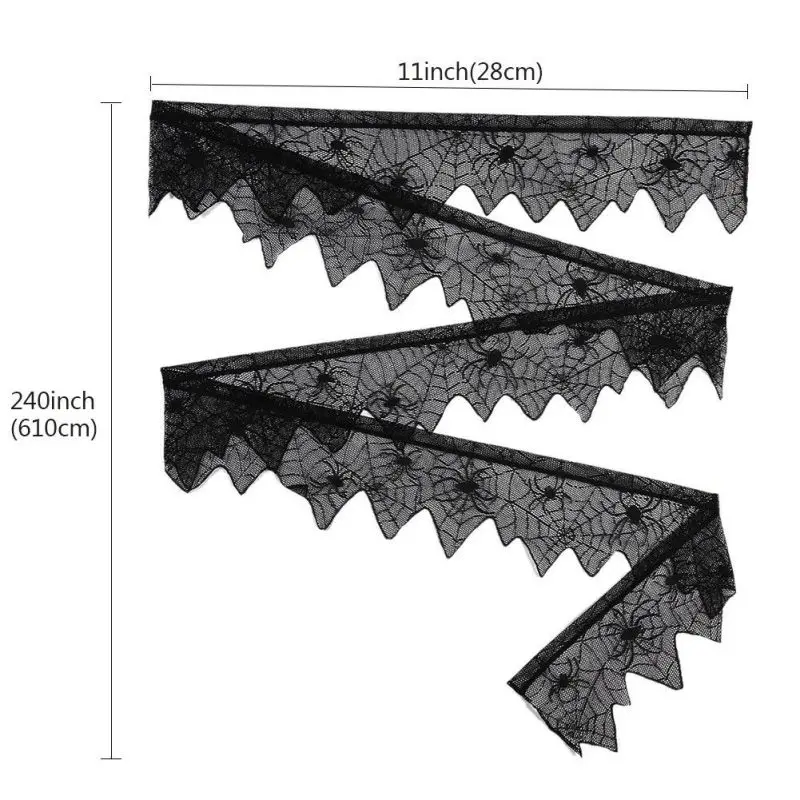 Многоразмерные вечерние праздничные кружевные украшения Хэллоуин Декор кружевной стол паук текстильная ткань современный простой дизайн кухонная занавеска