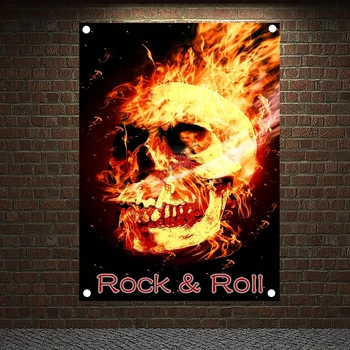 

Macabre Art Rock 'n' Roll Popular Music Band Posters High Quality Four Holes Flag & Banner Office Music Studio Room Wall Decor Q