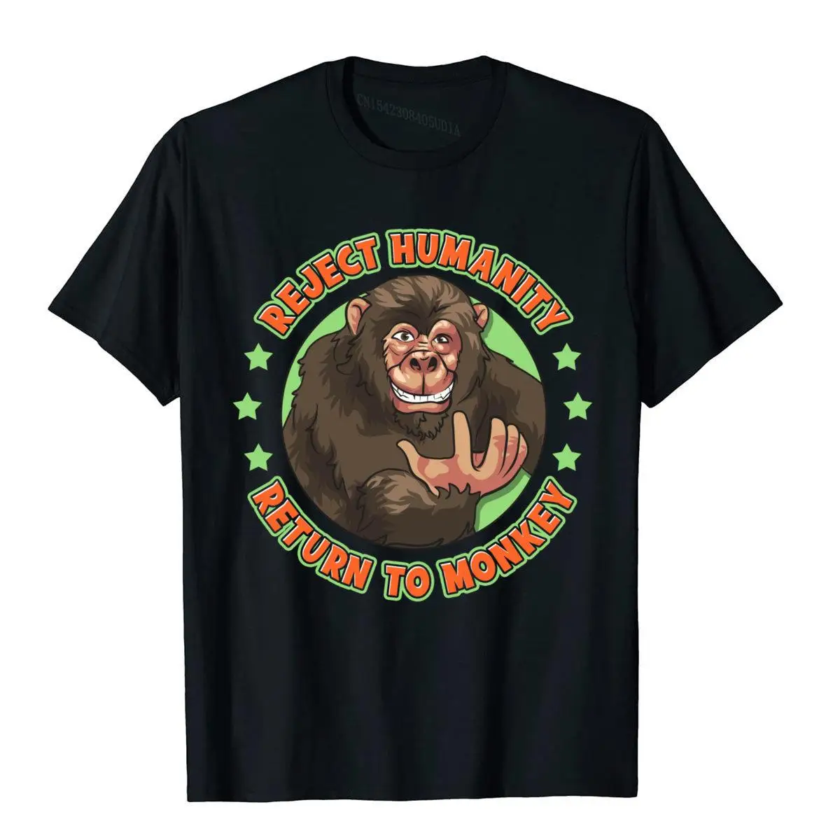 Reject Humanity Return To Monkey Funny Monke Meme Pullover Hoodie__B11331black