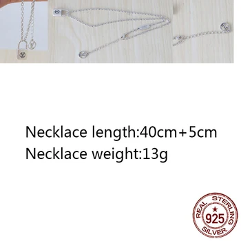 

S925 sterling silver necklace new personality fashion jewelry style letter lock shape Valentine's Day gift 2020 hot