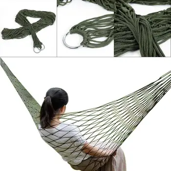 

Portable Garden Nylon Hammock Sewing Chair Hanging Mesh Net Single Sleeping Bed for Outdoor Travel Camping