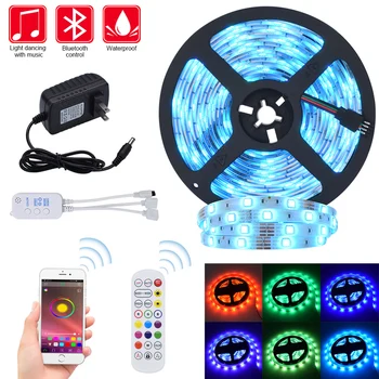 

Free Shipping Bluetooth LED Strip Light RGB 5050 SMD Flexible Ribbon fita led light strip RGB 5M 10M Tape Diode DC12V