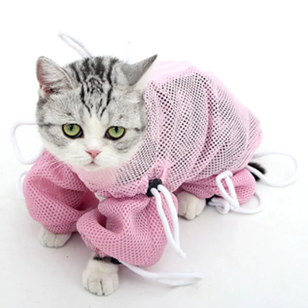 

Cat Grooming Bag Restraint for Bathing Washing Adjustable Mesh Bag Anti-Biting Scratch Calming Cat Shower Bags