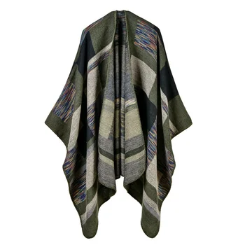 

New ladies jacquard squares warm shawl hot British wind autumn and winter scarf long thick cloak