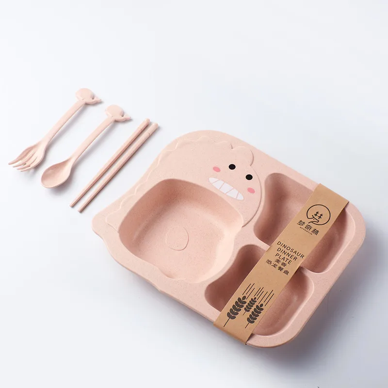 4PCS/6PCS Children anti-drop dinosaur cutlery set suitable for toddlers