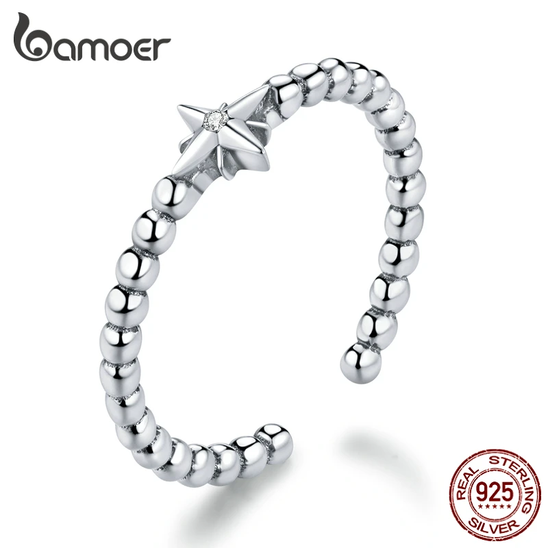 Bamoer 925 пробы серебро стекируемые кольца для Для женщин Регулируемый Открытое кольцо для Размеры 6 7 8 9 корейский стиль ювелирных изделий SCR647 Bamoer 925 пробы серебро стекируемые кольца для Для женщин Регулируемый Открытое кольцо для Размеры 6 7 8 9 корейский стиль ювелирных изделий SCR647