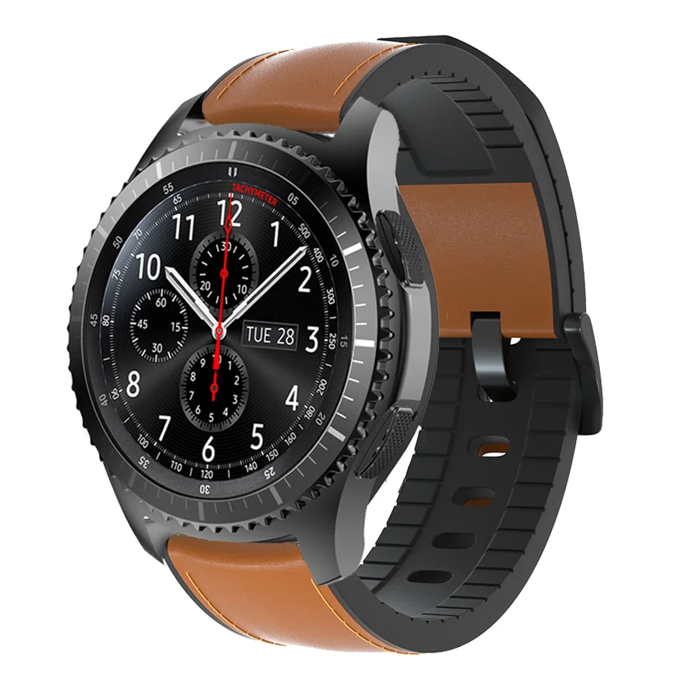 Ремешок силиконовый для Samsung galaxy Watch 46 мм браслет из натуральной кожи наручных