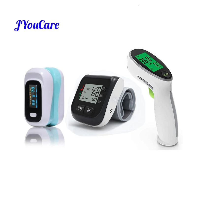 

JYouCare Fingertip Pulse Oximeter finger Wrist Blood Pressure Monitor Baby Body Surface Infrared Thermometer Family Health Care