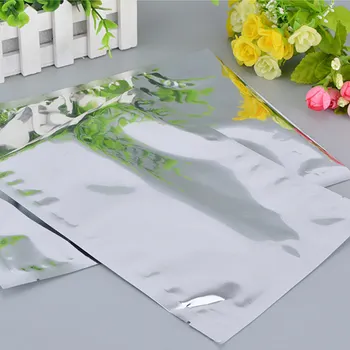 

100pcs Silver Aluminum Foil Mylar Bags Vacuum Sealer Zipper Food Saver Bag Storage Pouches For Kitchen Supplies