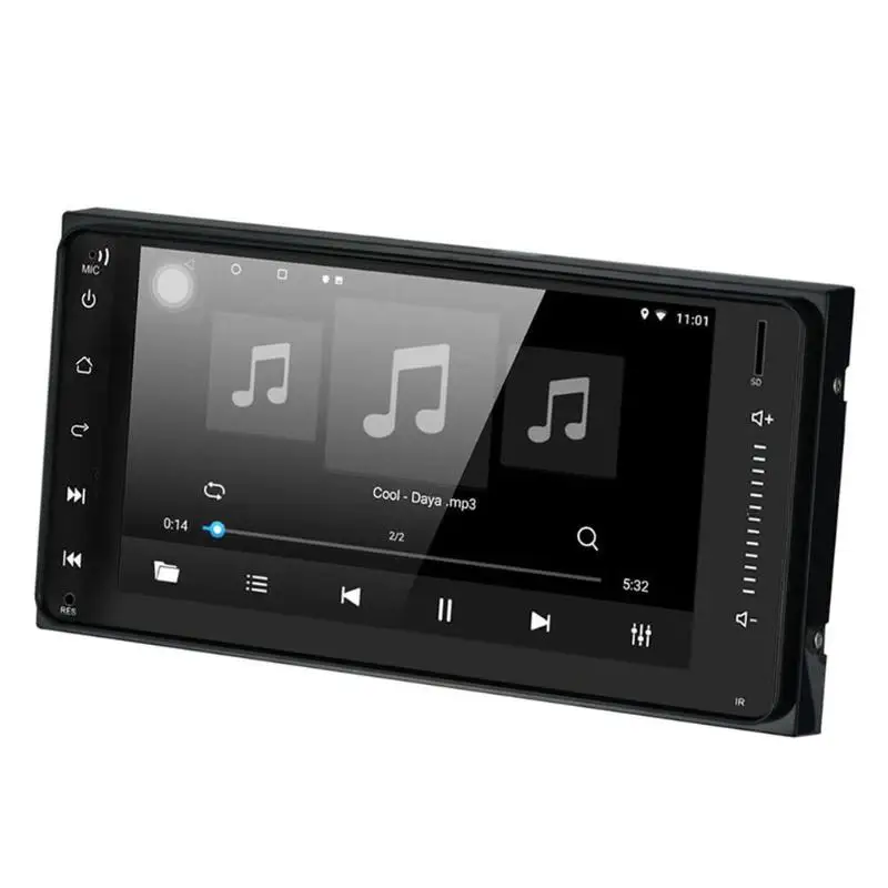7 дюймов 1080P Android 8,1 автомобильный стерео gps Bluetooth AM FM RDS MP5 плеер для Toyota черный Android Apple Универсальный сенсорный экран