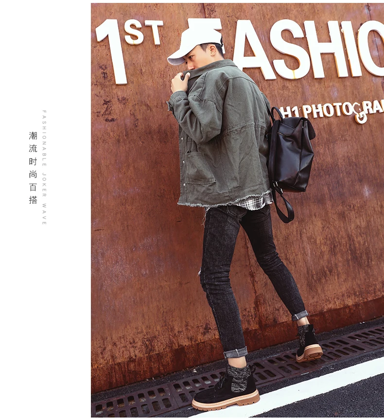 Autumn New Men Boots High Quality Flannel Men Winter Boots High-top Fashion Men Winter Shoes Work Boots