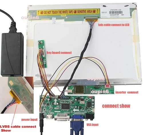 lvds led hdmi kit dvi painel 1024*768 15