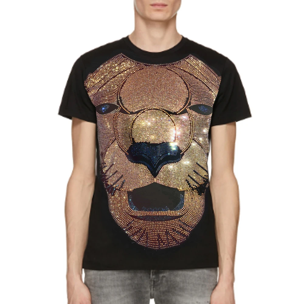 

Футболка много медведя, король льва будущего, король Африки, футболка с кристаллами, Мужская графическая футболка для взрослых, одежда PB5225