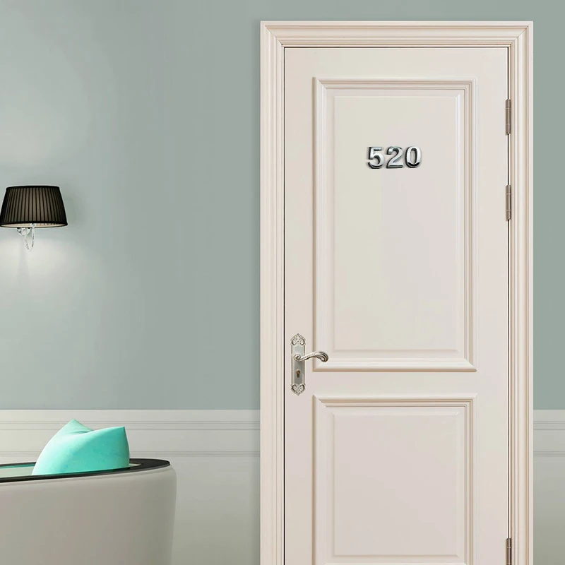 House Number Signs Gate Digits 0 to 9 Plastic Number Tag Numeral Door Plaque House Drawer Sign Plating Hotel Home Drawer Sticker Address Door Label
