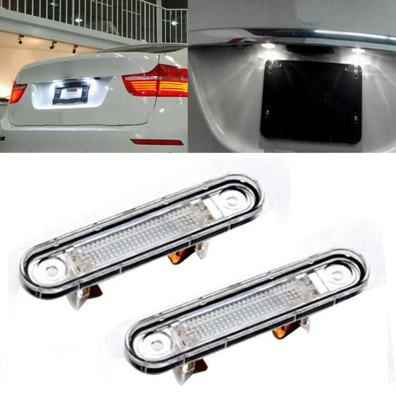 2pcs Set Car License Plate Lights LED Bright White Tail Lamps For Mercedes E W124 W201 Auto Replacement Parts Accessories duels bright lights