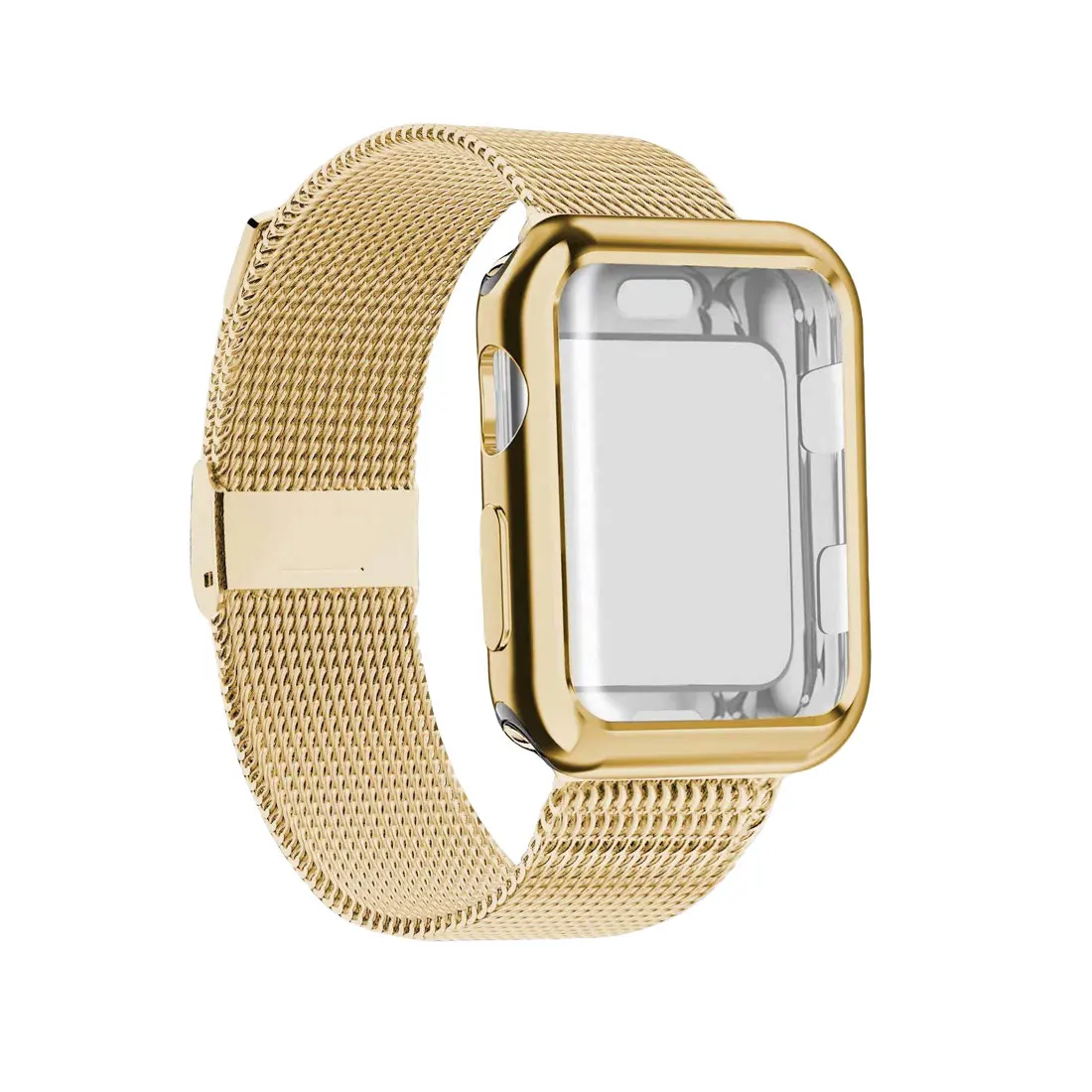 Ремешок для часов, Миланская петля, ремешок с чехол для Apple Watch Series 5/4/3/2 38 мм 42 мм Нержавеющая сталь ремешок на запястье браслет для наручных часов iwatch - Цвет ремешка: rose gold